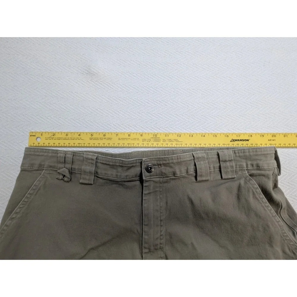 Duluth Cargo Shorts Mens 40 Flex Fire Hose Khaki Relaxed Fit Work Hidden Pockets